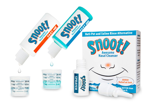 Snoot! Cleanser Neti Pot Alternative 2-Pack+Amber Nasal Sprayer