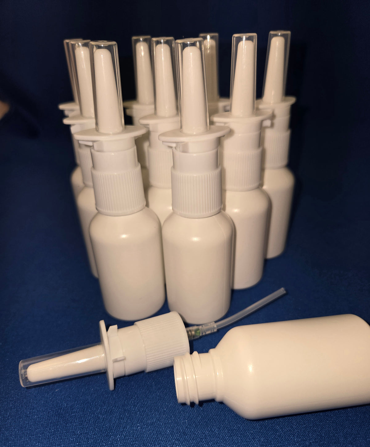 Pharma-quality 20ml HDPE Nasal Pump Sprayer & Bottle Sets 25 Pack-NO LABELS