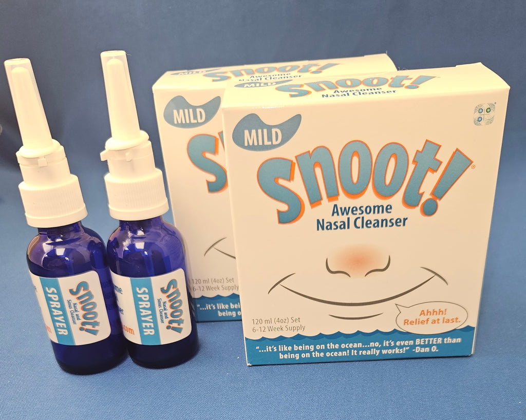 Snoot! Cleanser 2 Pack (Mild Formula)+2 Cobalt Blue Nasal Sprayers