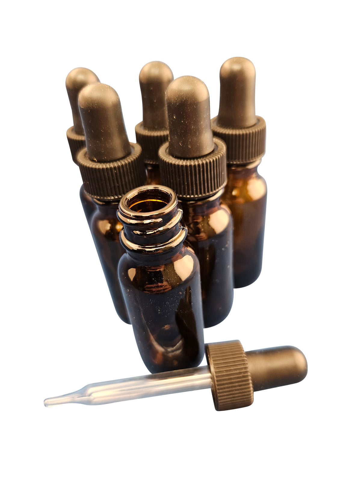 Snoot! 15 ml (1/2 oz) Amber Glass Dropper Bottle 6-Pack