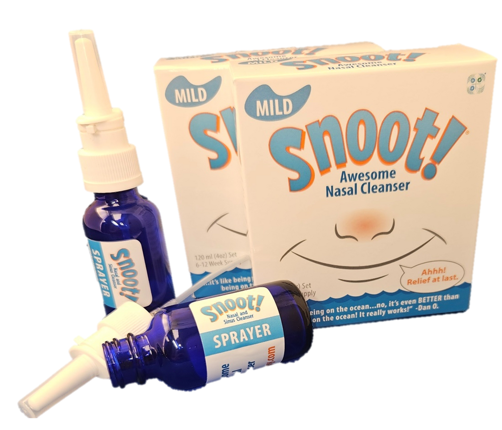 Snoot! Cleanser 2 Pack (Mild Formula)+2 Cobalt Blue Nasal Sprayers
