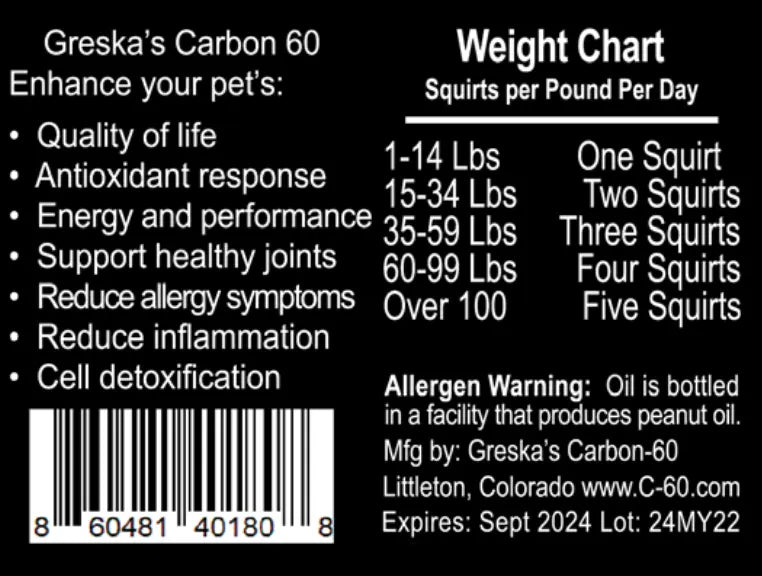 Greska’s C60 for Pets | Supports Joint Health, Energy and a Healthy Coat